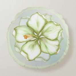 Cojín Redondo Hibiscus & lace WHITE