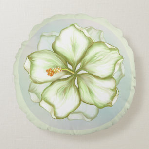 Cojín Redondo Hibiscus & lace WHITE