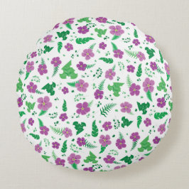 Cojín Redondo Hibiscus púrpura