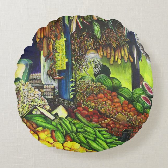 Cojín Redondo Hilos comunes de las interacciones humanas (Anverso)