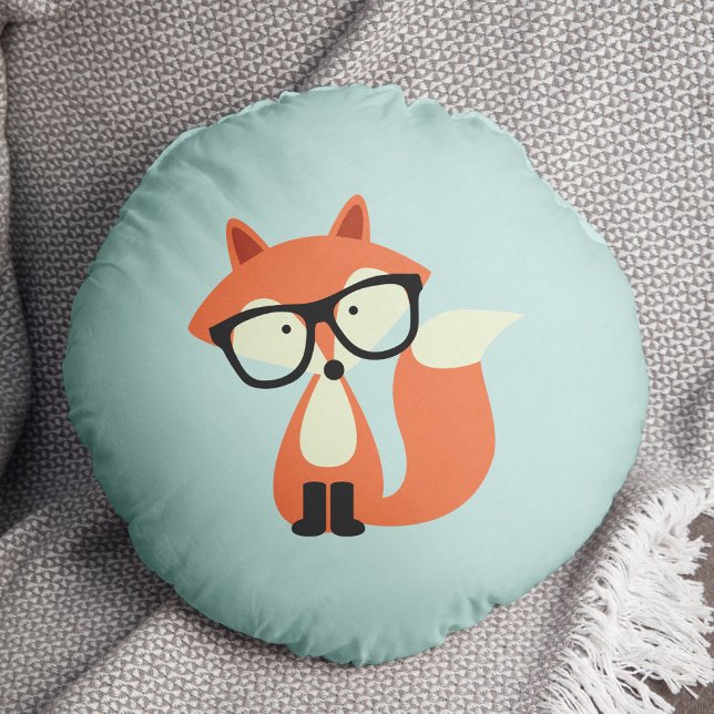 Cojín Redondo Hipster Red Fox (Subido por el creador)