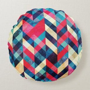 Cojín Redondo Hipster zigzag: granulado patrón sin costuras.