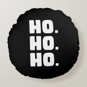 Cojín Redondo HO. HO. HO. Negro y Blanco con Reverso de Cuadro B