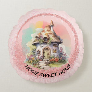 Cojín Redondo Hogar editable Cute Fairy House Swehome