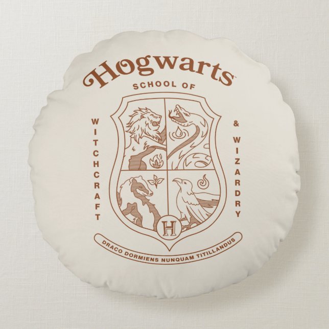 Cojín Redondo HOGWARTS™ School of Witchcraft and Wizardry Crest (Anverso)