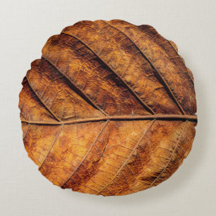 Cojín Redondo Hoja seca: fondo de textura natural.