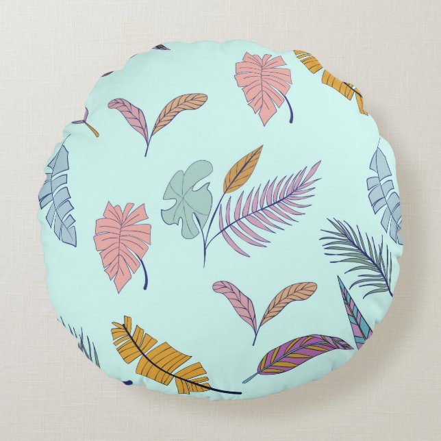 Cojín Redondo Hojas (Anverso)