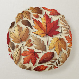 Cojín Redondo hojas clásicas de otoño