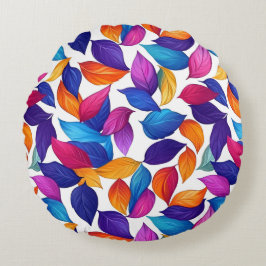 Cojín Redondo Hojas coloridas
