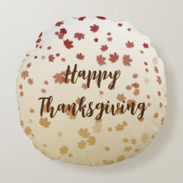 Cojín Redondo Hojas de arce de Acción de Gracias