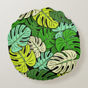 Cojín Redondo Hojas de Monstera #3