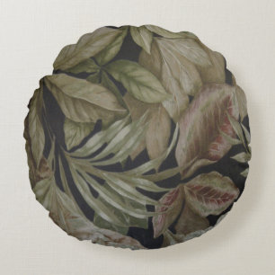 COJÍN REDONDO HOJAS DE PALMA TROPICAL