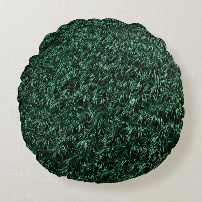 Cojín Redondo Hojas verdes (Anverso)