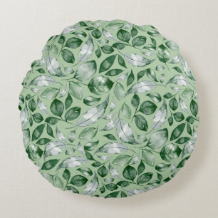 Cojín Redondo Hojas verdes