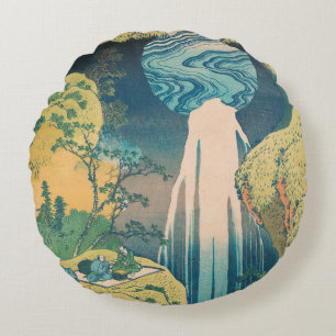 Cojín Redondo Hokusai Amida cae cascada