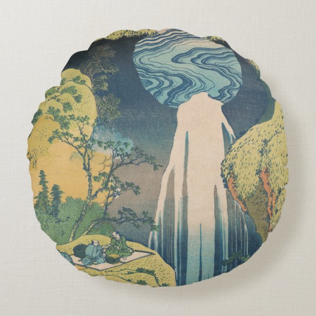 Cojín Redondo Hokusai Amida cae cascada (Anverso)