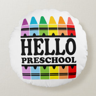 Cojín Redondo Hola a la escuela preescolar