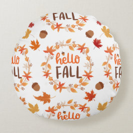 Cojín Redondo Hola Otoño El Otoño Deja Un Patrón Sin Maravillas