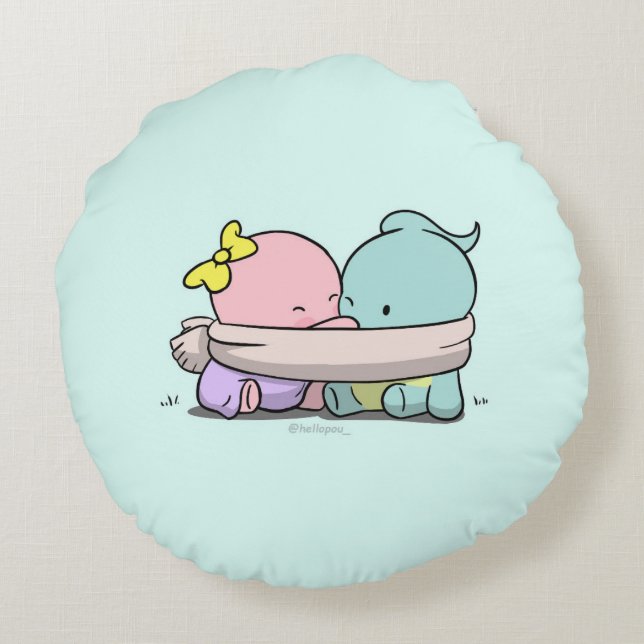 Cojín Redondo Hola Pou Pillow (Reverso)