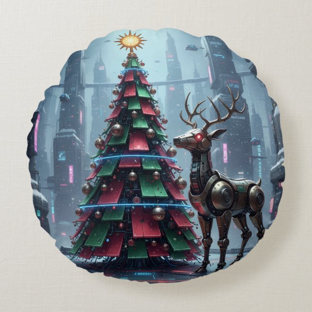 Cojín Redondo Holiday Throw Pillow (Anverso)