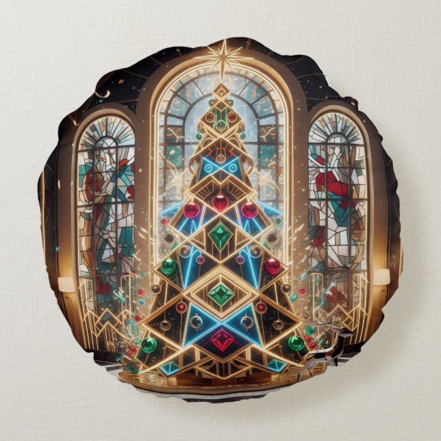 Cojín Redondo Holiday Throw Pillow (Reverso)