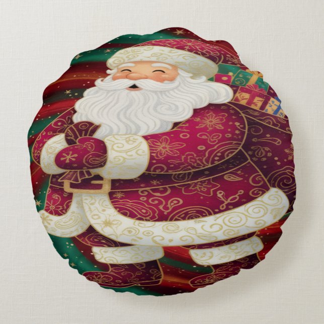 Cojín Redondo Holiday Throw Pillow (Reverso)