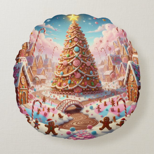 Cojín Redondo Holiday Throw Pillow (Anverso)