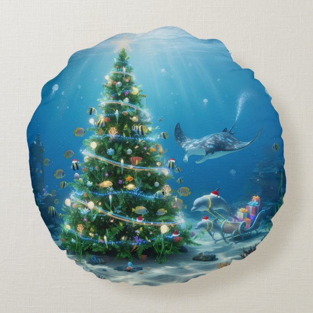 Cojín Redondo Holiday Throw Pillow (Reverso)