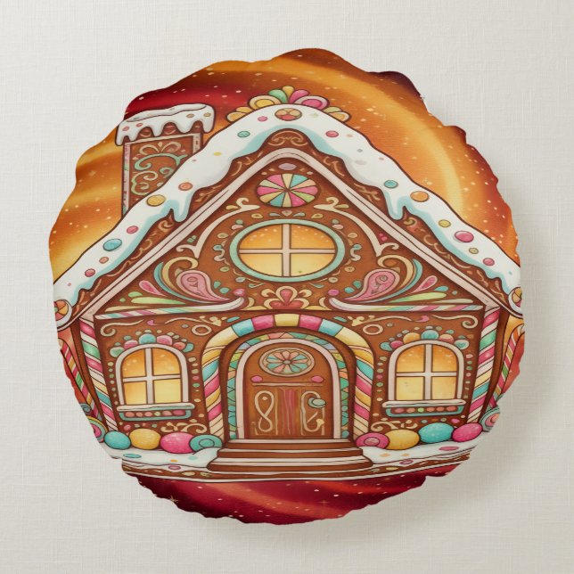 Cojín Redondo Holiday Throw Pillow (Reverso)