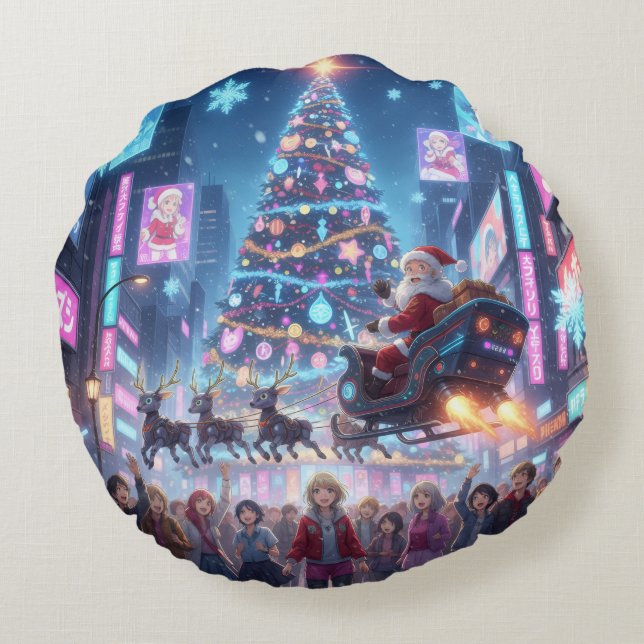 Cojín Redondo Holiday Throw Pillow (Reverso)