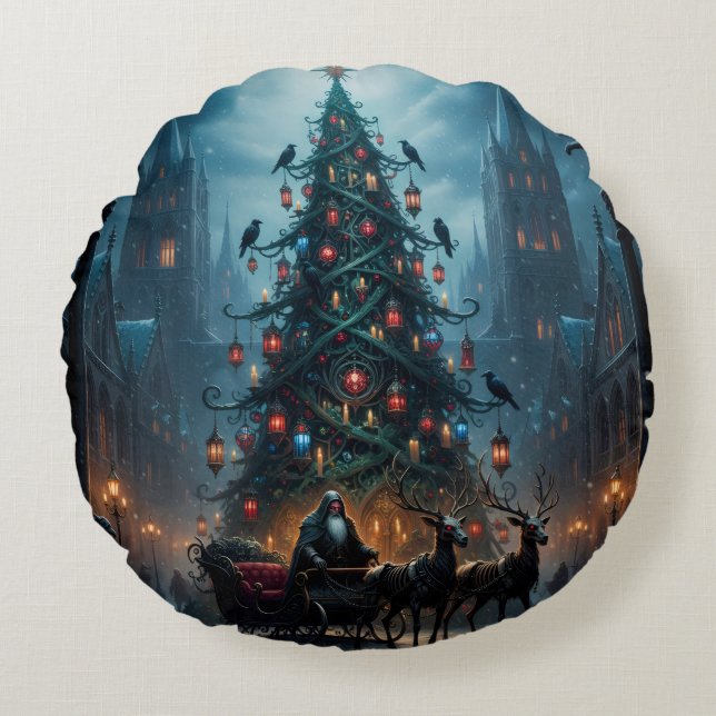 Cojín Redondo Holiday Throw Pillow (Anverso)