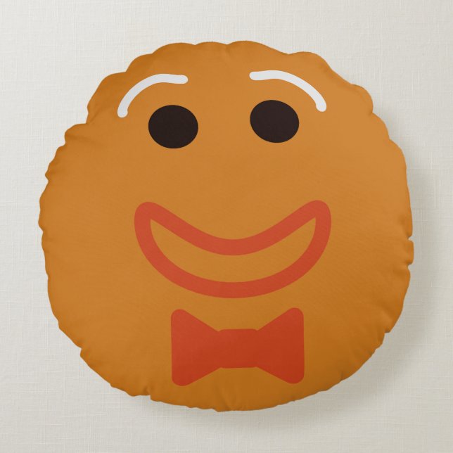 Cojín Redondo Hombre de pan de jengibre Face Fun Cookie (Anverso)