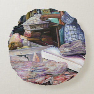 Cojín Redondo Hombres del Desierto, Regalos del Mar, Jerusalén