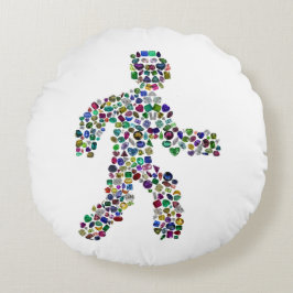 Cojín Redondo Hombres en movimiento