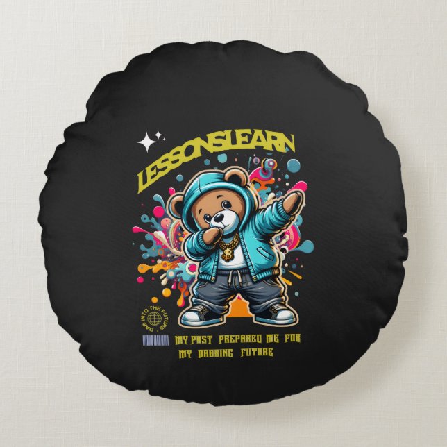 Cojín Redondo Home DABBING FUTURE Lessons Learn  Pillow  (Anverso)