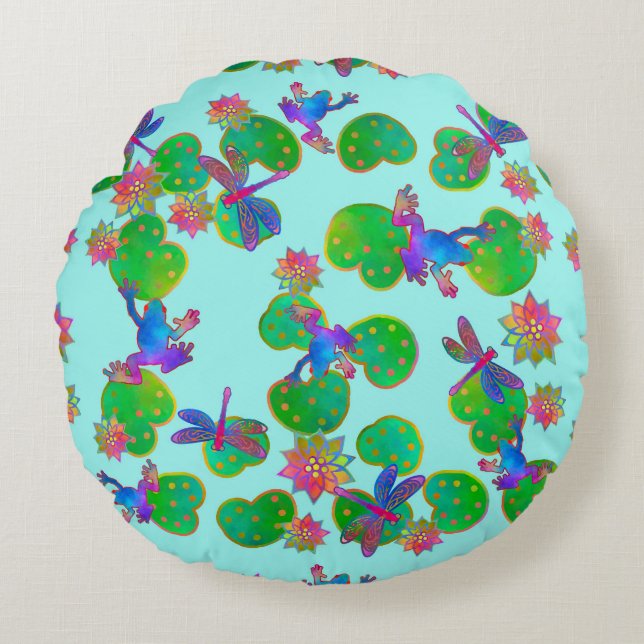 Cojín Redondo Home on the Water Winter (Anverso)