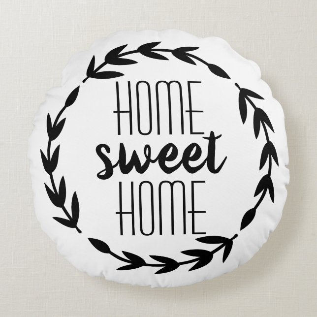 Cojín Redondo Home Sweet Home Farmhouse Pillow (Anverso)