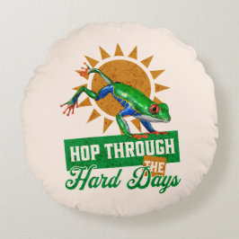 Cojín Redondo Hop through Hard Days Amazon Tree Frog