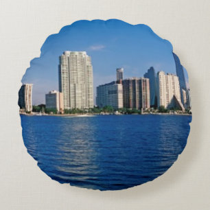 Cojín Redondo Horizonte de Miami, la Florida