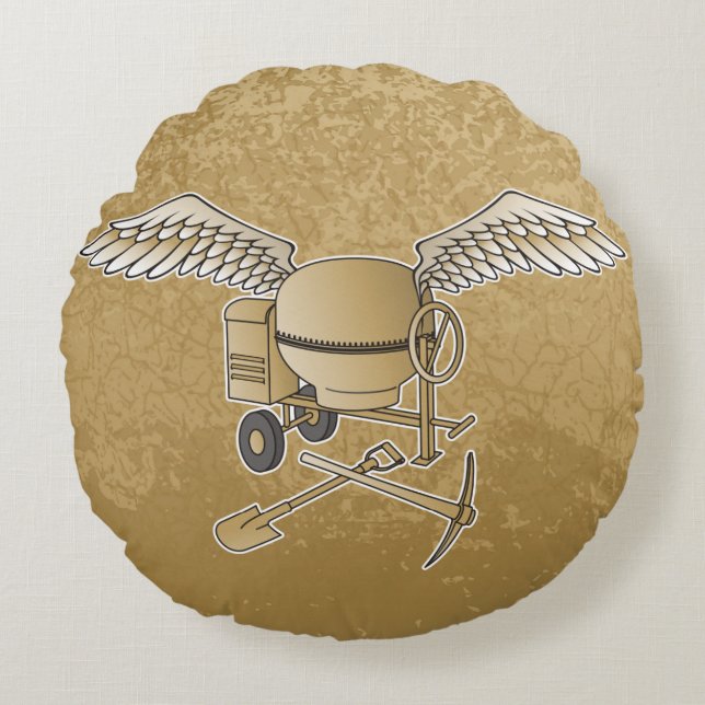 Cojín Redondo Hormigonera beige (Anverso)