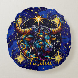 Cojín Redondo Horoscopio Rótulo Taurus Zodiac Astrología
