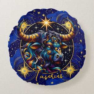 Cojín Redondo Horoscopio Rótulo Taurus Zodiac Astrología