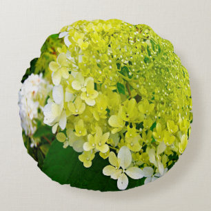 Cojín Redondo Hortensia Limelight Verde Chartreuse Elegante