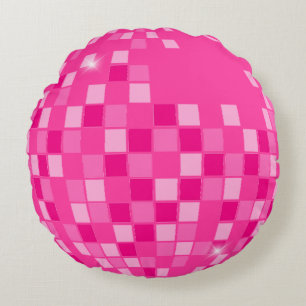 Cojín Redondo Hot Pink Disco Boogie