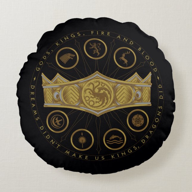 Cojín Redondo HOUSE OF THE DRAGON | Seven Kingdoms Crown Graphic (Anverso)