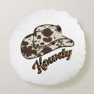Cojín Redondo Howdy Gorra - Howdy Honey - Howdy