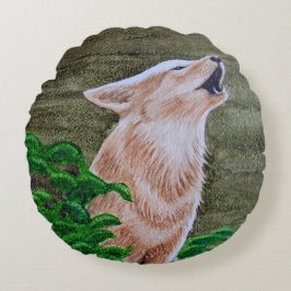 Cojín Redondo Howling Coyote