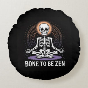 Cojín Redondo Hueso a ser zen - Skeleton Meditación decoración d