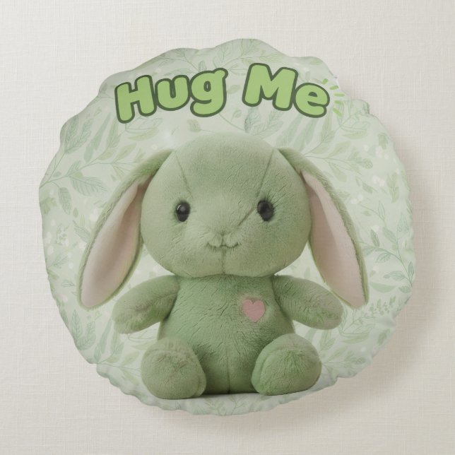Cojín Redondo Hug Me Bunny Round Throw Pillow (Reverso)