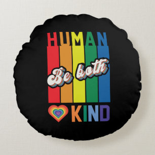 Cojín Redondo Humano   Ser amable   Arcoiris   LGBTQ